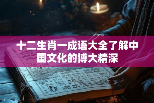 十二生肖一成语大全了解中国文化的博大精深
