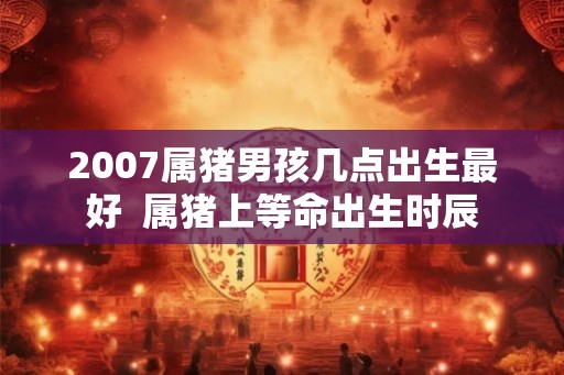 2007属猪男孩几点出生最好  属猪上等命出生时辰