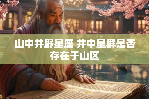 山中井野星座 井中星群是否存在于山区