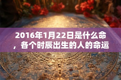 2016年1月22日是什么命，各个时辰出生的人的命运