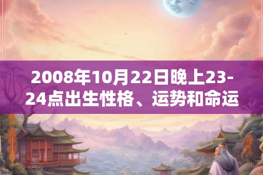 2008年10月22日晚上23-24点出生性格、运势和命运