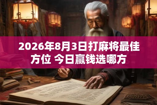 2026年8月3日打麻将最佳方位 今日赢钱选哪方