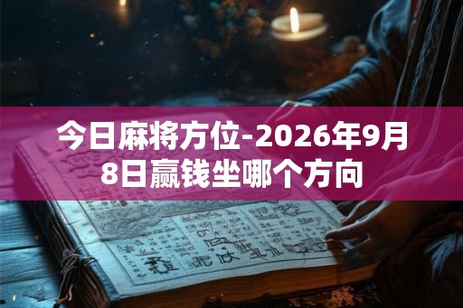 今日麻将方位-2026年9月8日赢钱坐哪个方向