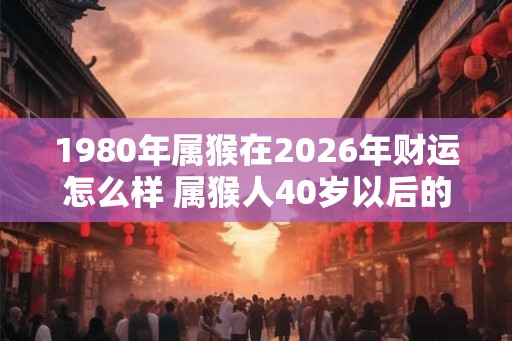 1980年属猴在2026年财运怎么样 属猴人40岁以后的命运好吗