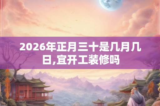 2026年正月三十是几月几日,宜开工装修吗