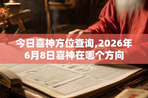今日喜神方位查询,2026年6月8日喜神在哪个方向
