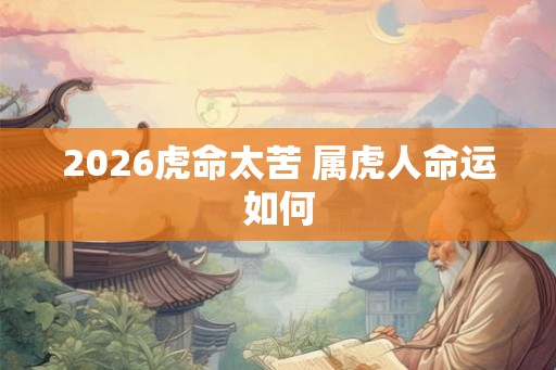 2026虎命太苦 属虎人命运如何 2026虎命太苦 属虎人命运如何