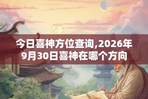 今日喜神方位查询,2026年9月30日喜神在哪个方向 今日喜神方位查询,2026年9月30日喜神在哪个方向