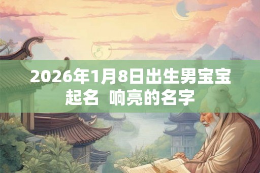 2026年1月8日出生男宝宝起名  响亮的名字