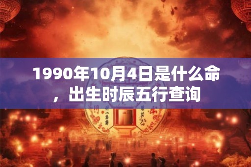 1990年10月4日是什么命，出生时辰五行查询
