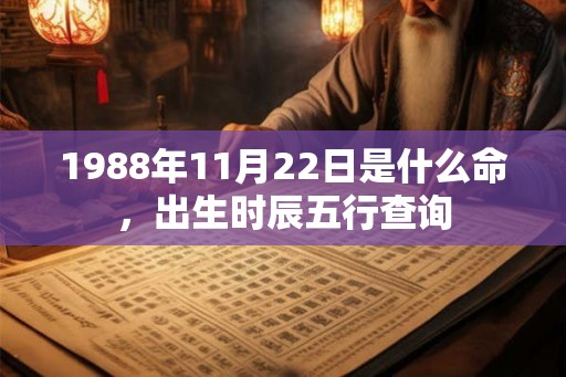 1988年11月22日是什么命,出生时辰五行查询 1988年11月22日是什么命,出生时辰五行查询