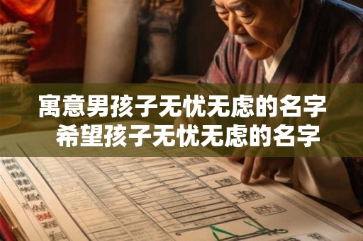 寓意男孩子无忧无虑的名字  希望孩子无忧无虑的名字