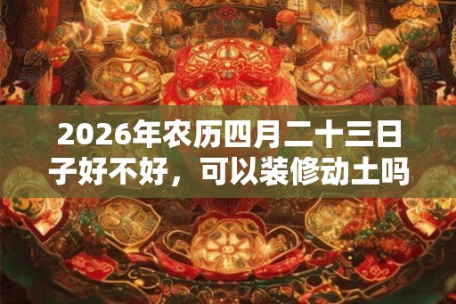 2026年农历四月二十三日子好不好，可以装修动土吗？