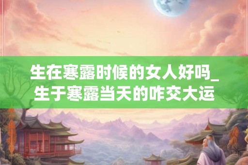 生在寒露时候的女人好吗_生于寒露当天的咋交大运