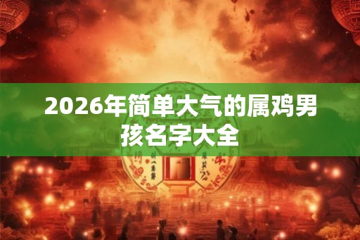 2026年简单大气的属鸡男孩名字大全