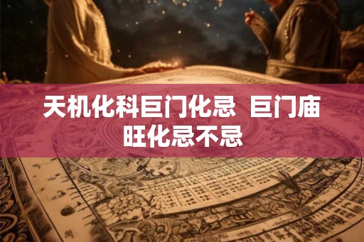 天机化科巨门化忌  巨门庙旺化忌不忌