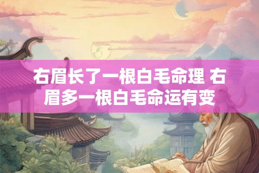 右眉长了一根白毛命理 右眉多一根白毛命运有变