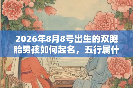 2026年8月8号出生的双胞胎男孩如何起名，五行属什么