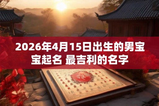 2026年4月15日出生的男宝宝起名 最吉利的名字