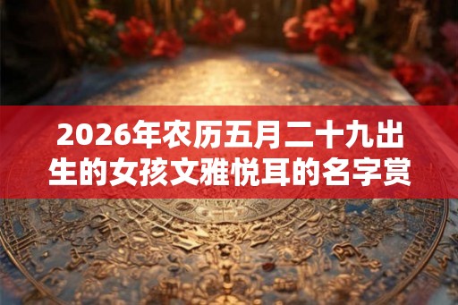 2026年农历五月二十九出生的女孩文雅悦耳的名字赏析