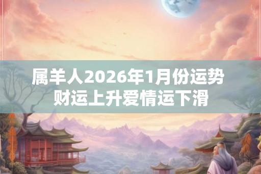 属羊人2026年1月份运势 财运上升爱情运下滑 属羊人2026年1月份运势 财运上升爱情运下滑