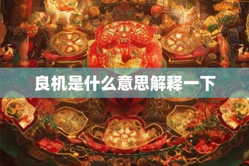 良机是什么意思解释一下 良机是什么意思解释一下