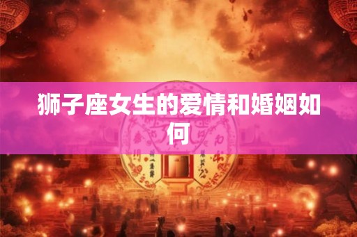 狮子座女生的爱情和婚姻如何