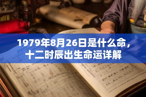1979年8月26日是什么命，十二时辰出生命运详解