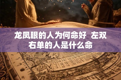 龙凤眼的人为何命好  左双右单的人是什么命