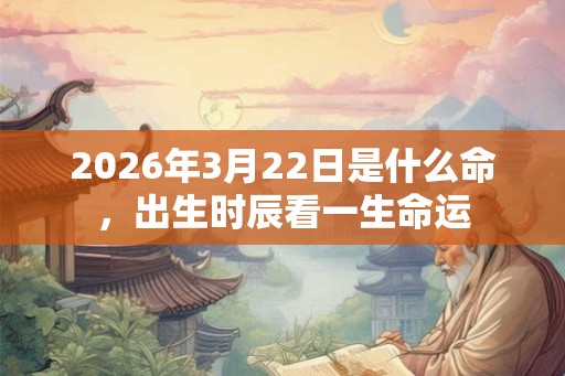 2026年3月22日是什么命，出生时辰看一生命运