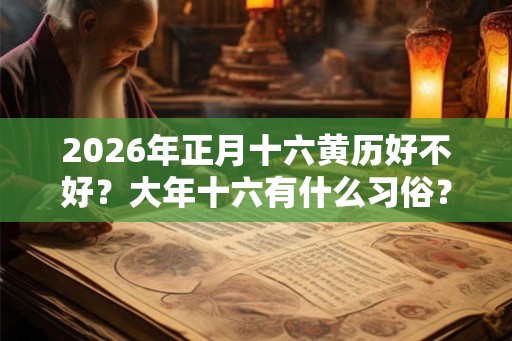 2026年正月十六黄历好不好？大年十六有什么习俗？