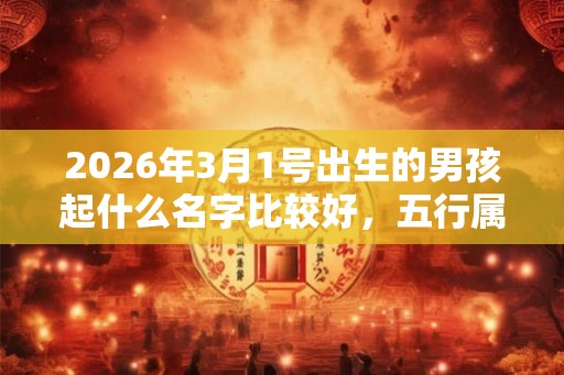 2026年3月1号出生的男孩起什么名字比较好，五行属什么