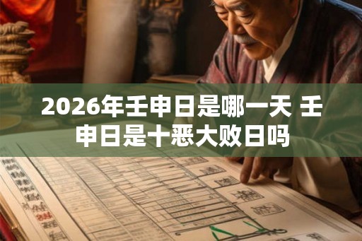2026年壬申日是哪一天 壬申日是十恶大败日吗 2026年壬申日是哪一天 壬申日是十恶大败日吗