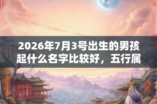 2026年7月3号出生的男孩起什么名字比较好,五行属什么 2026年7月3号出生的男孩起什么名字比较好,五行属什么