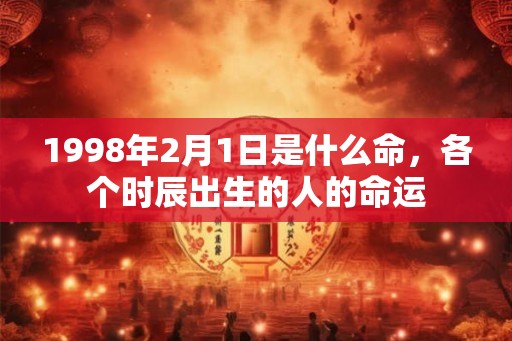 1998年2月1日是什么命，各个时辰出生的人的命运