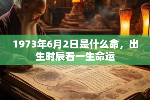 1973年6月2日是什么命，出生时辰看一生命运