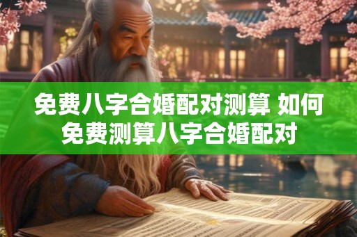 免费八字合婚配对测算 如何免费测算八字合婚配对