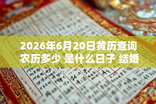 2026年6月20日黄历查询 农历多少 是什么日子 结婚吉时 2026年6月20日黄历查询 农历多少 是什么日子 结婚吉时