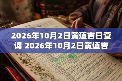 2026年10月2日黄道吉日查询 2026年10月2日黄道吉日是哪天