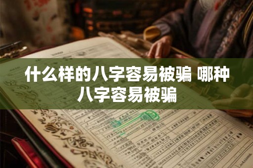 什么样的八字容易被骗 哪种八字容易被骗