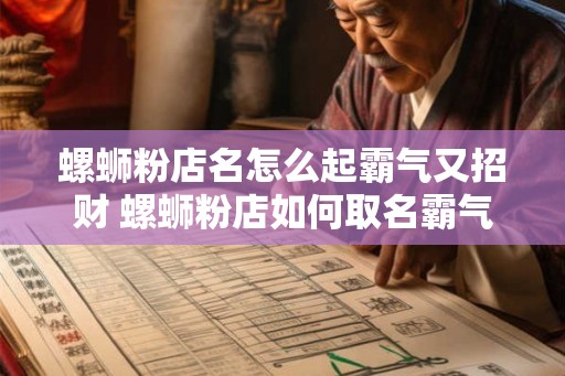 螺蛳粉店名怎么起霸气又招财 螺蛳粉店如何取名霸气招财