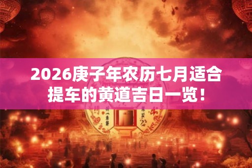 2026庚子年农历七月适合提车的黄道吉日一览！