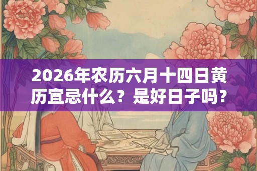 2026年农历六月十四日黄历宜忌什么？是好日子吗？