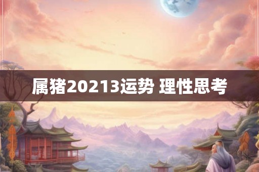 属猪20213运势 理性思考