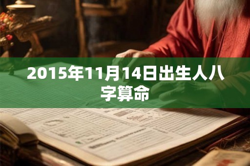2015年11月14日出生人八字算命