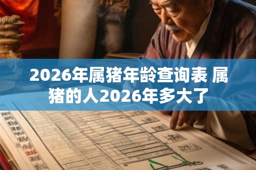 2026年属猪年龄查询表 属猪的人2026年多大了