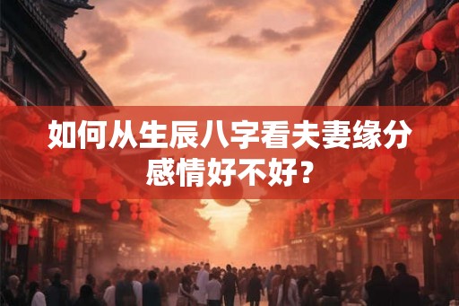 如何从生辰八字看夫妻缘分感情好不好？