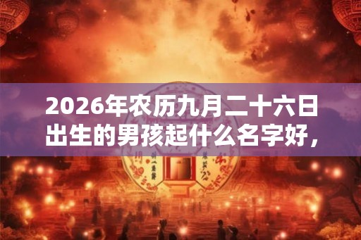 2026年农历九月二十六日出生的男孩起什么名字好，好名字推荐大全