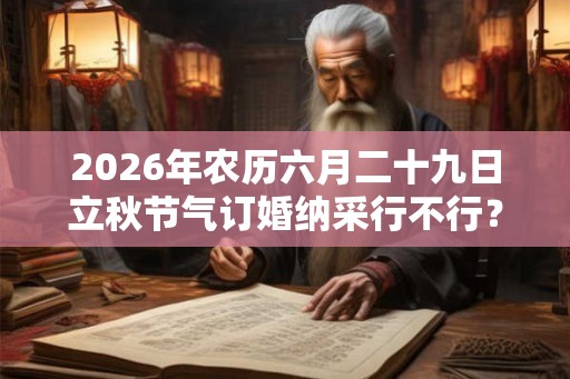 2026年农历六月二十九日立秋节气订婚纳采行不行？