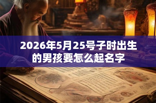 2026年5月25号子时出生的男孩要怎么起名字